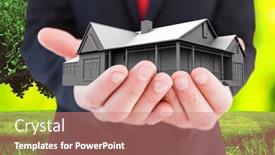  Presentation with glowing lights - PPT layouts having businessman presenting with his hands against field against glowing lights background and a coral colored foreground