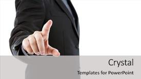  Presentation with business man climbs up to the top of 3d success stairs steps - Slides consisting of businessman pressing - business man touching an imaginary background and a light gray colored foreground