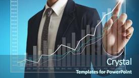  Presentation with high tech - Slides with businessman pressing high tech type background and a ocean colored foreground