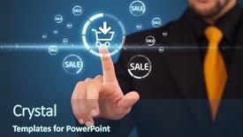  Presentation with intentional freight forwarding shipping - Beautiful slides featuring web design free - businessman pressing promotion and shipping backdrop and a ocean colored foreground