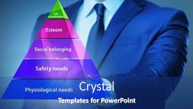  Presentation with special needs class - PPT layouts consisting of businessman-pressing-to-maslow-hierarchy background and a ocean colored foreground