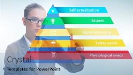  Presentation with special needs class - Slide set with businessman-pressing-to-maslow-hierarchy background and a teal colored foreground