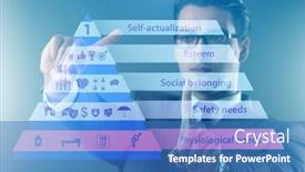  Presentation with special needs class - Audience pleasing PPT theme consisting of businessman-pressing-to-maslow-hierarchy backdrop and a teal colored foreground