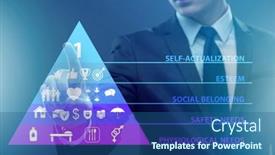  Presentation with people special needs - Slide deck with businessman-pressing-to-maslow-hierarchy background and a ocean colored foreground