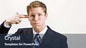  Presentation with self - Theme having businessman pretending to shoot self in head background and a tawny brown colored foreground
