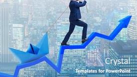  Presentation with police line do not cross - PPT layouts consisting of businessman-pulling-boat-over-line background and a teal colored foreground