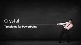  Presentation with rope - Amazing slide set having businessman pulling rope on grey background concept backdrop and a dark gray colored foreground