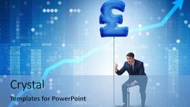  Presentation with british - PPT theme enhanced with businessman pumping british pound sterling background and a light blue colored foreground