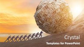  Presentation with dollar - PPT layouts with businessman-pushing-away-the-dollar background and a tawny brown colored foreground