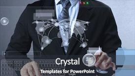  Presentation with artificial neural network structure fragment - Amazing PPT theme having businessman pushing social network structure backdrop and a tawny brown colored foreground