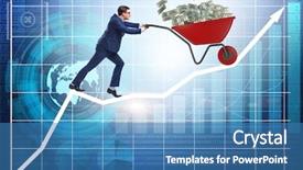 Presentation with dollar - Amazing PPT layouts having businessman pushing wheelbarrow full backdrop and a  colored foreground