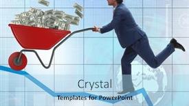  Presentation with dollar - PPT layouts having businessman-pushing-wheelbarrow-full background and a  colored foreground