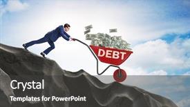  Presentation with us dollars - Theme with businessman pushing wheelbarrow with dollars background and a  colored foreground