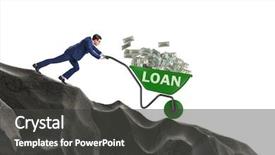  Presentation with us dollars - Beautiful presentation design featuring businessman pushing wheelbarrow with dollars backdrop and a  colored foreground