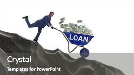  Presentation with us dollars - Beautiful slides featuring businessman pushing wheelbarrow with dollars backdrop and a  colored foreground