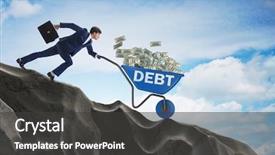  Presentation with us dollars - Amazing theme having businessman pushing wheelbarrow with dollars backdrop and a  colored foreground