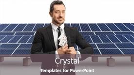  Presentation with solar - Theme with businessman-putting-money background and a dark gray colored foreground