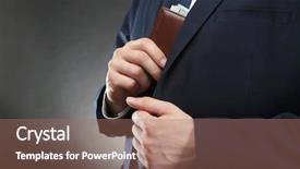  Presentation with corruption - Audience pleasing slide set consisting of businessman putting wallet with banknotes backdrop and a coral colored foreground