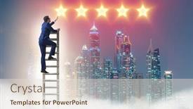  Presentation with stars - Cool new slides with businessman-reaching-out-for-stars backdrop and a lemonade colored foreground