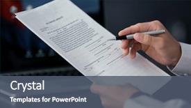  Presentation with reading - Cool new theme with businessman reading documents backdrop and a ocean colored foreground