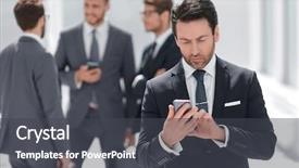  Presentation with security encryption decryption text - Presentation having businessman reading text on smartphone background and a dark gray colored foreground