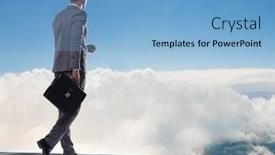  Presentation with challenges - PPT theme enhanced with businessman-ready-for-new-challenges background and a light blue colored foreground