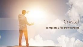  Presentation with challenges - Slide deck enhanced with businessman-ready-for-new-challenges background and a cream colored foreground