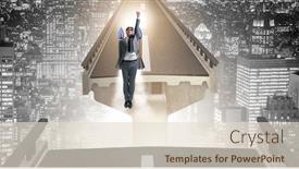  Presentation with overcome - Amazing slide deck having businessman ready to overcome the broken bridge backdrop and a lemonade colored foreground