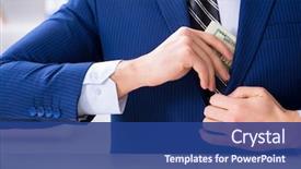  Presentation with salary - Presentation theme with businessman receiving his salary background and a ocean colored foreground