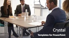  Presentation with text message - Slide deck featuring businessman receiving text message background and a dark gray colored foreground