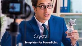  Presentation with recording - Amazing slides having businessman-recording-a-video backdrop and a navy blue colored foreground