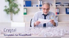  Presentation with new ideas - Beautiful presentation theme featuring businessman-rejecting-new-ideas backdrop and a lemonade colored foreground