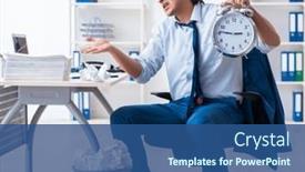  Presentation with new ideas - Theme featuring businessman-rejecting-new-ideas background and a ocean colored foreground