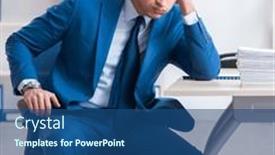  Presentation with new ideas - Slide deck with businessman-rejecting-new-ideas background and a ocean colored foreground