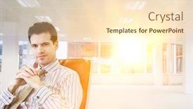  Presentation with office chair - Presentation theme featuring businessman-relaxing-in-chair background and a lemonade colored foreground