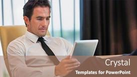  Presentation with hotel business - Audience pleasing slide set consisting of businessman-relaxing-in-his-hotel backdrop and a coral colored foreground