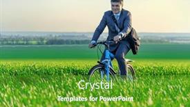  Presentation with rides - Slide deck consisting of businessman-rides-a-bicycle background and a tawny brown colored foreground