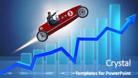  Presentation with sports car - Slide set featuring businessman riding sports car background and a teal colored foreground