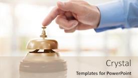  Presentation with bell service - Audience pleasing slide deck consisting of businessman-ringing-a-hotel-reception backdrop and a lemonade colored foreground