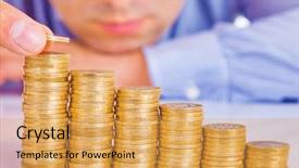  Presentation with rising sea level - Audience pleasing slide deck consisting of businessman rising coins backdrop and a yellow colored foreground