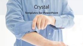  Presentation with ready - Cool new presentation theme with businessman rolling his sleeves ready backdrop and a light blue colored foreground