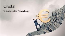  Presentation with hill - Audience pleasing PPT layouts consisting of businessman rolling up the hill backdrop and a  colored foreground