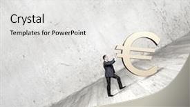  Presentation with motivation ball hill businessman - Beautiful slide set featuring businessman rolling up the hill backdrop and a  colored foreground