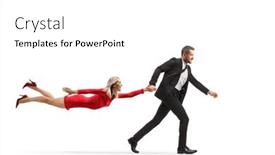  Presentation with flying - Audience pleasing slide deck consisting of businessman-running-and-pulling backdrop and a white colored foreground
