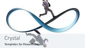  Presentation with running - Presentation theme with businessman-running-on-the-endless background and a light gray colored foreground