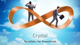  Presentation with running - Slide deck consisting of businessman-running-on-the-endless background and a arctic colored foreground