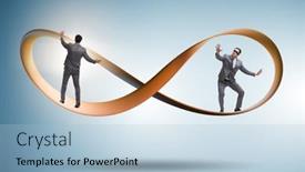  Presentation with running - Presentation having businessman-running-on-the-endless background and a light blue colored foreground