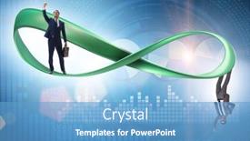  Presentation with running - Slide set enhanced with businessman-running-on-the-endless background and a teal colored foreground