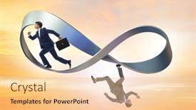  Presentation with running - PPT layouts with businessman-running-on-the-endless background and a lemonade colored foreground