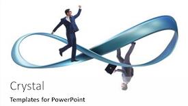  Presentation with running - PPT theme featuring businessman-running-on-the-endless background and a white colored foreground